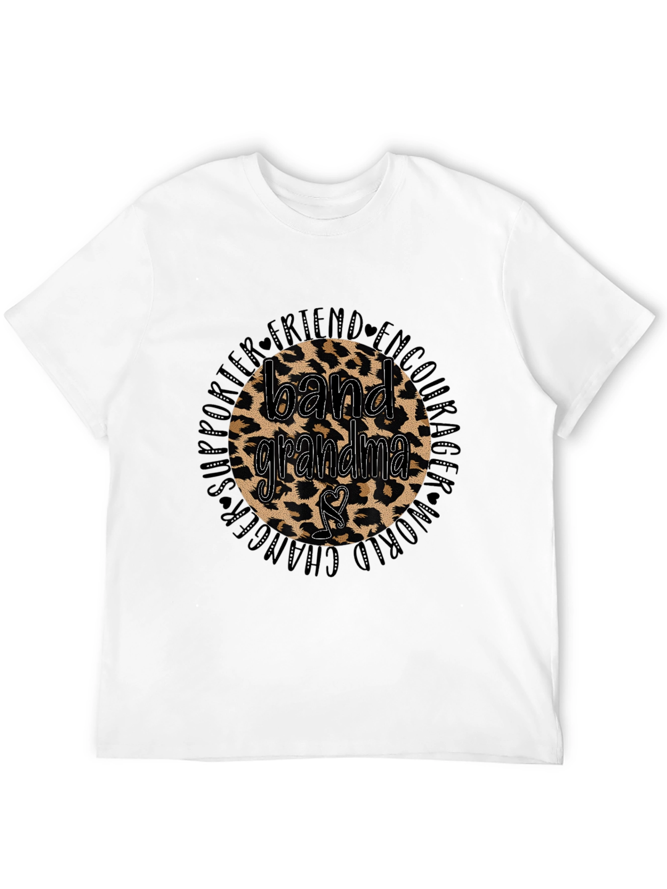 Band Grandma Leopard Print Graphic T-Shirt