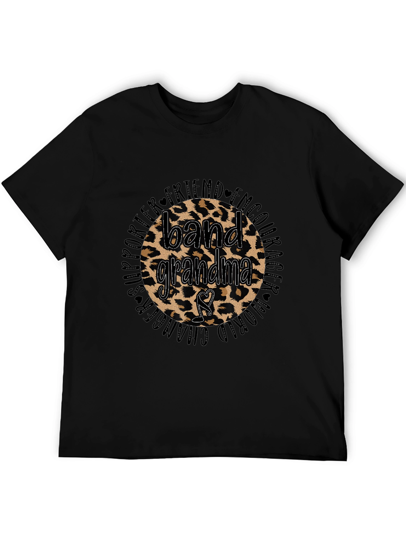Band Grandma Leopard Print Graphic T-Shirt