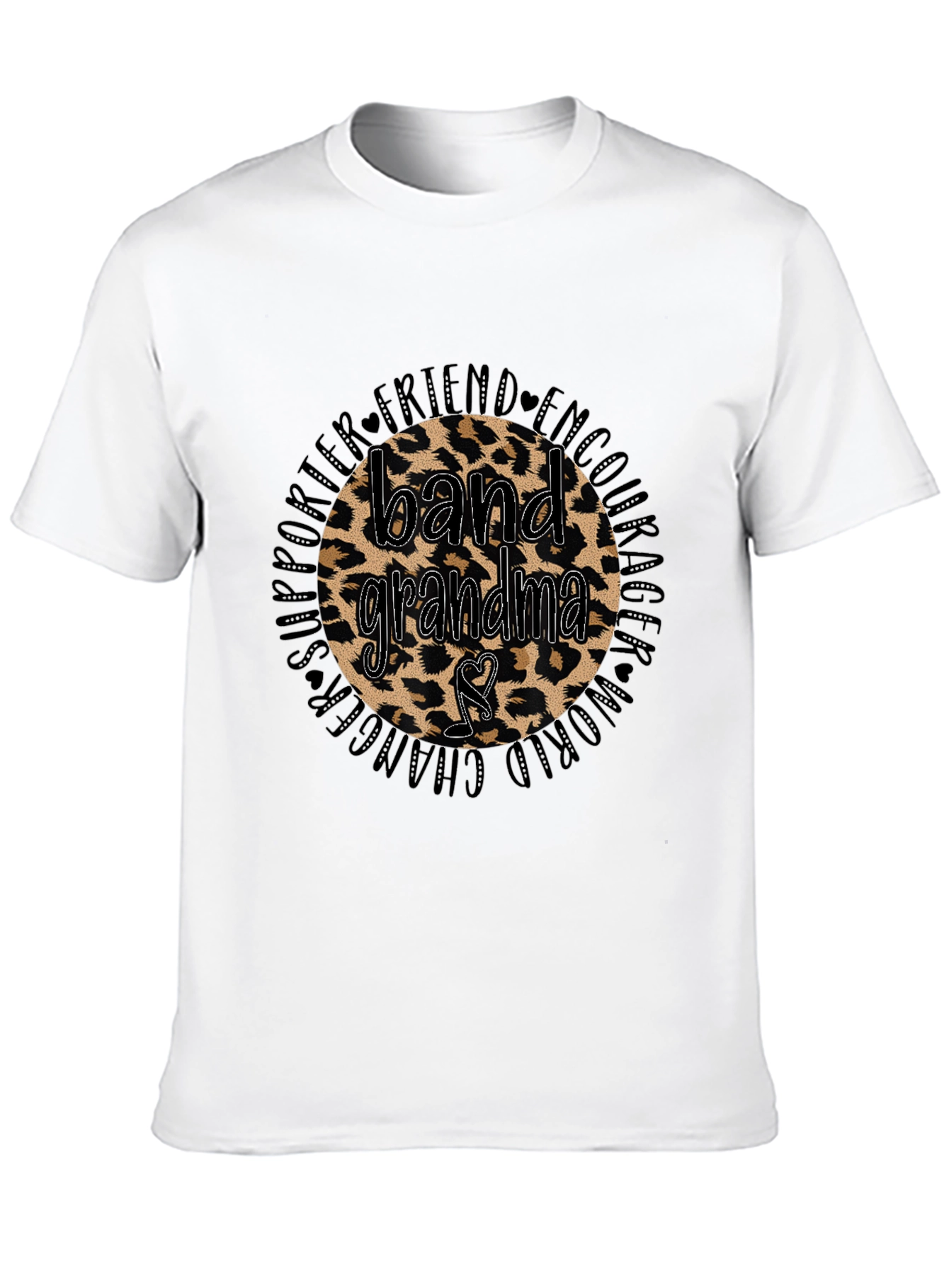 Band Grandma Leopard Print Graphic T-Shirt