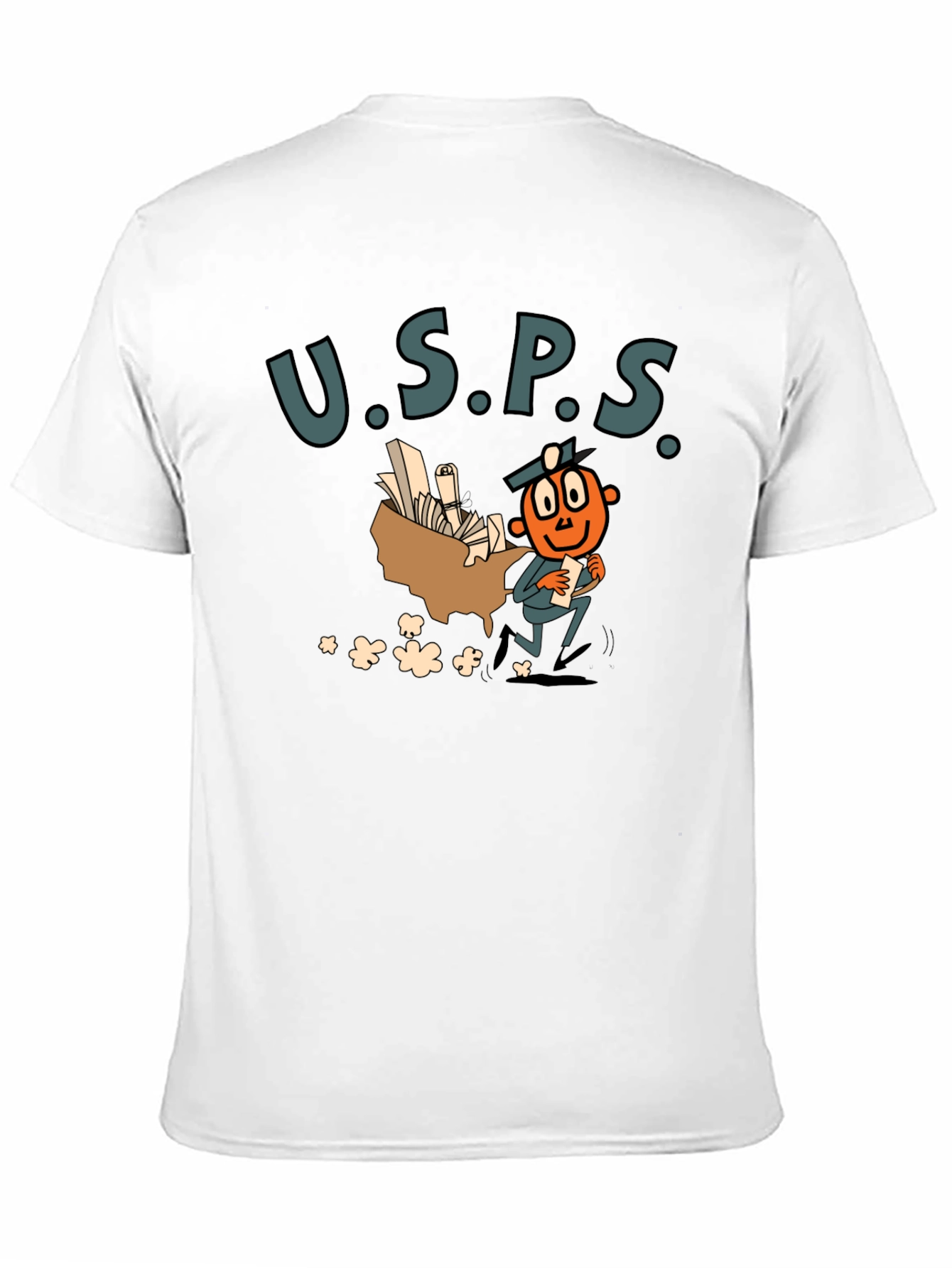 USPS Cartoon Graphic Black T-Shirt