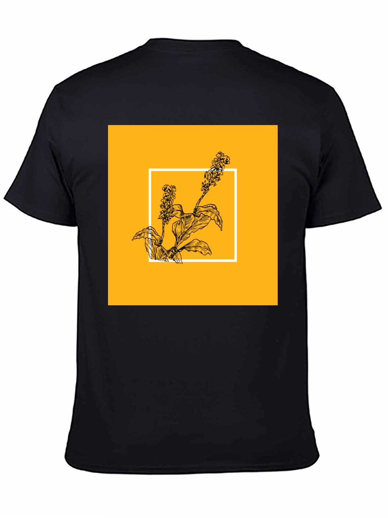 Botanical Graphic Tee - Black Cotton Shirt