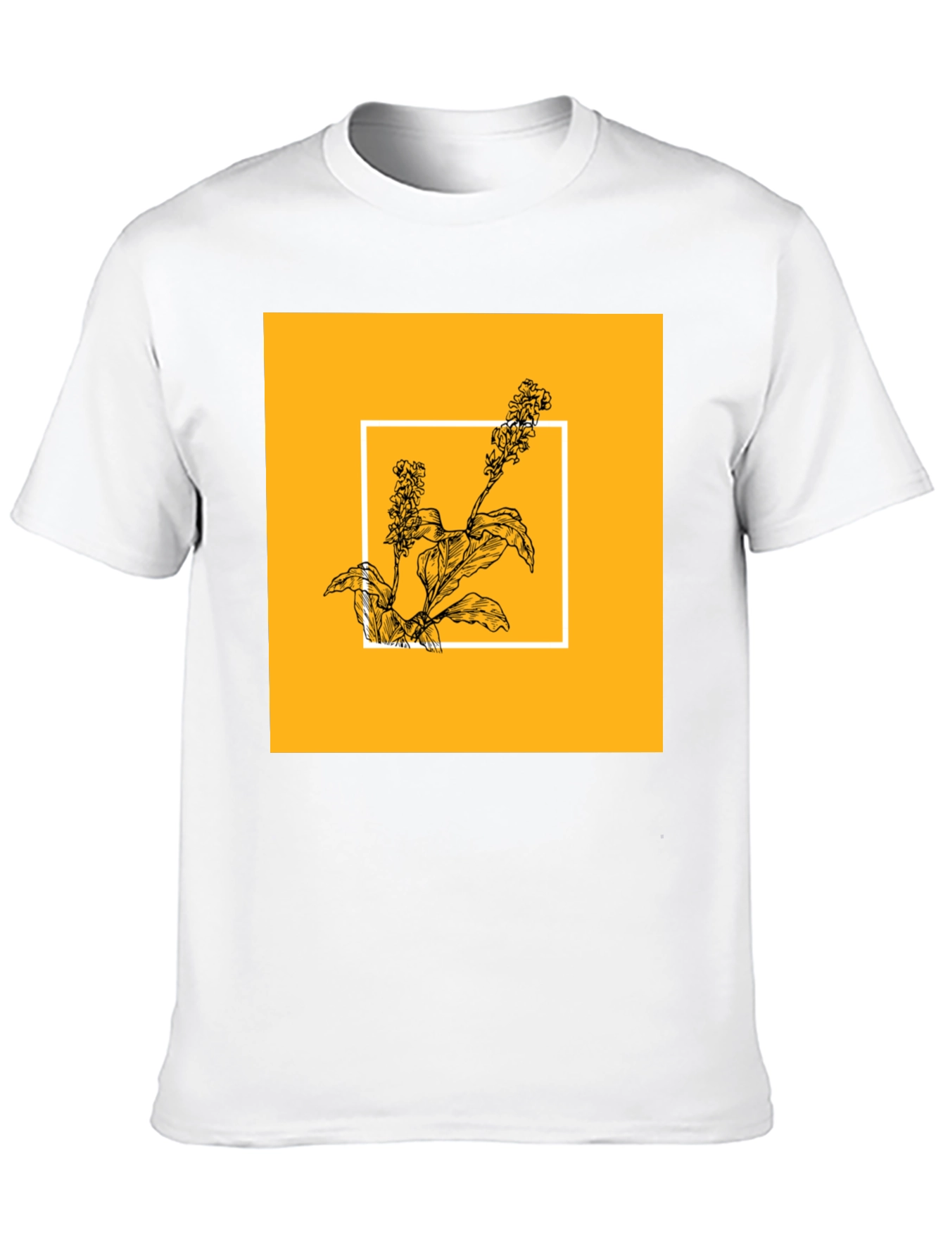Botanical Graphic Tee - Black Cotton Shirt