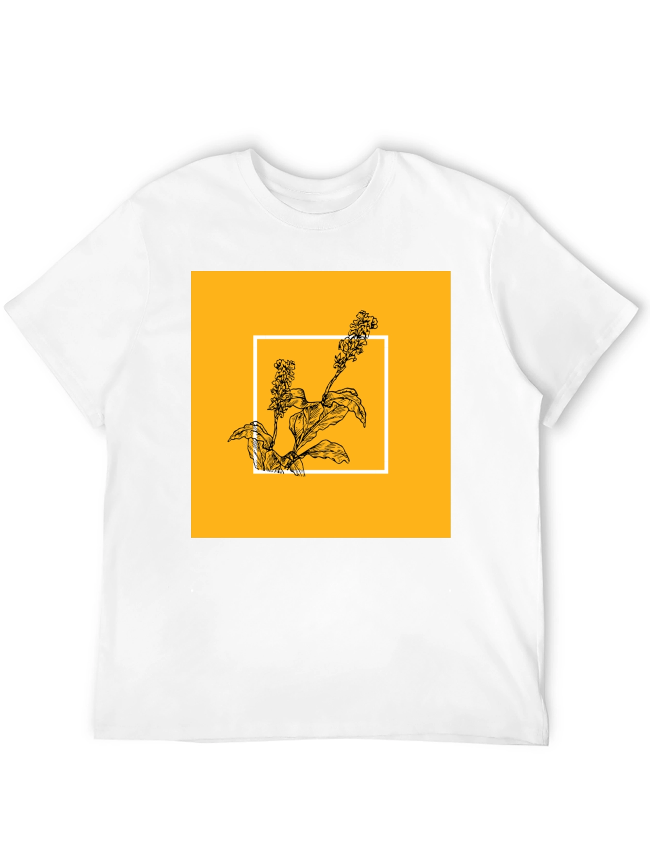 Botanical Graphic Tee - Black Cotton Shirt