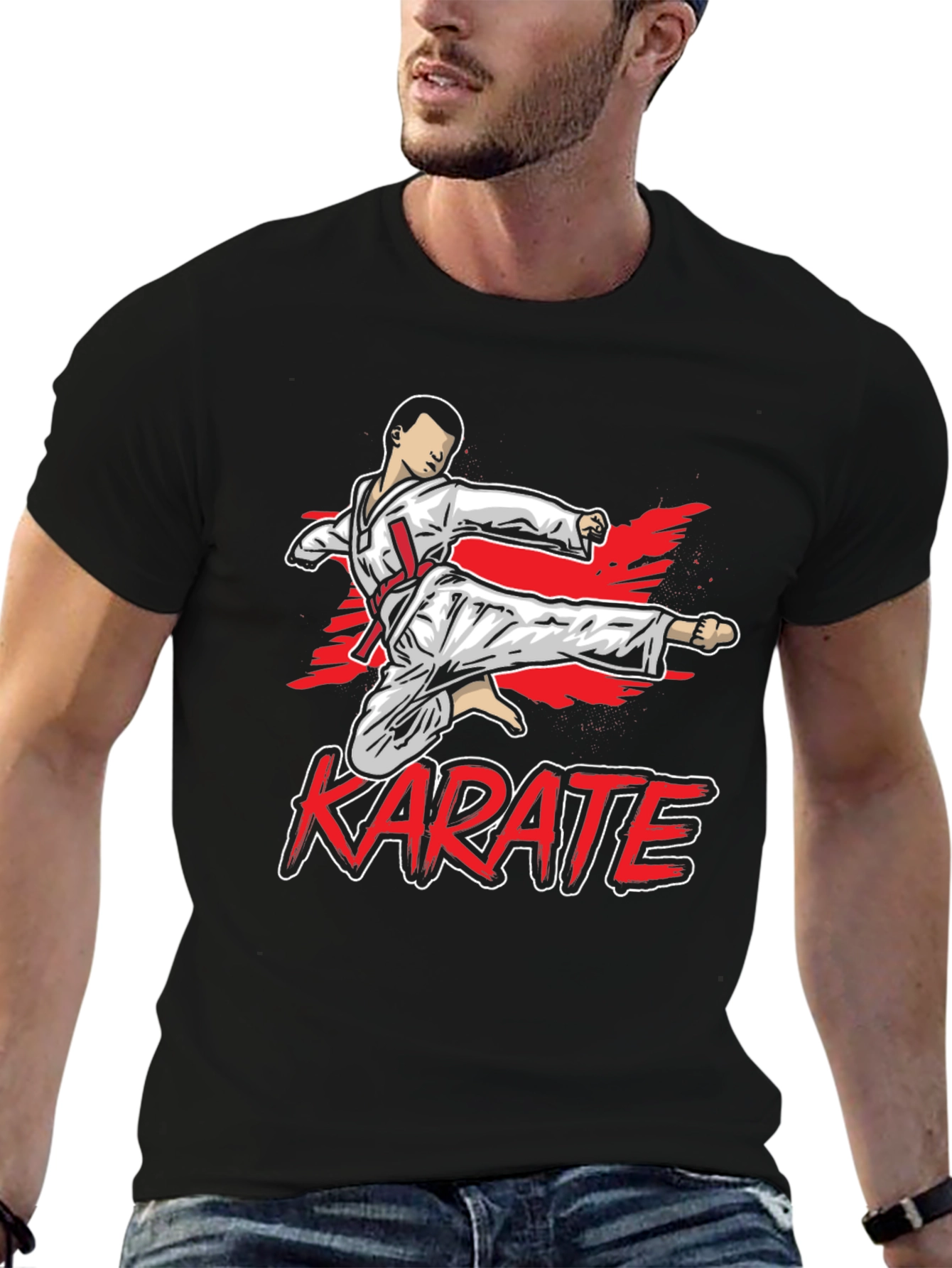 Karate Kick Graphic T-Shirt - Martial Arts Tee
