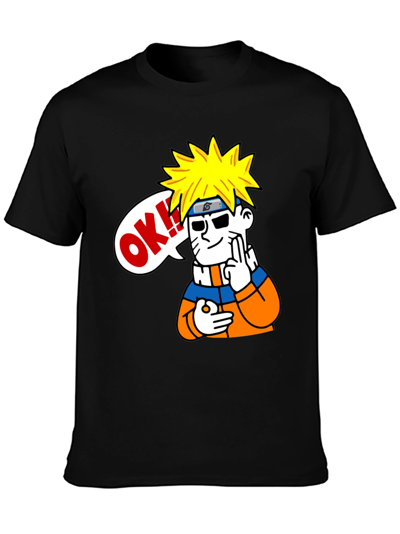 Naruto OK Black T-Shirt