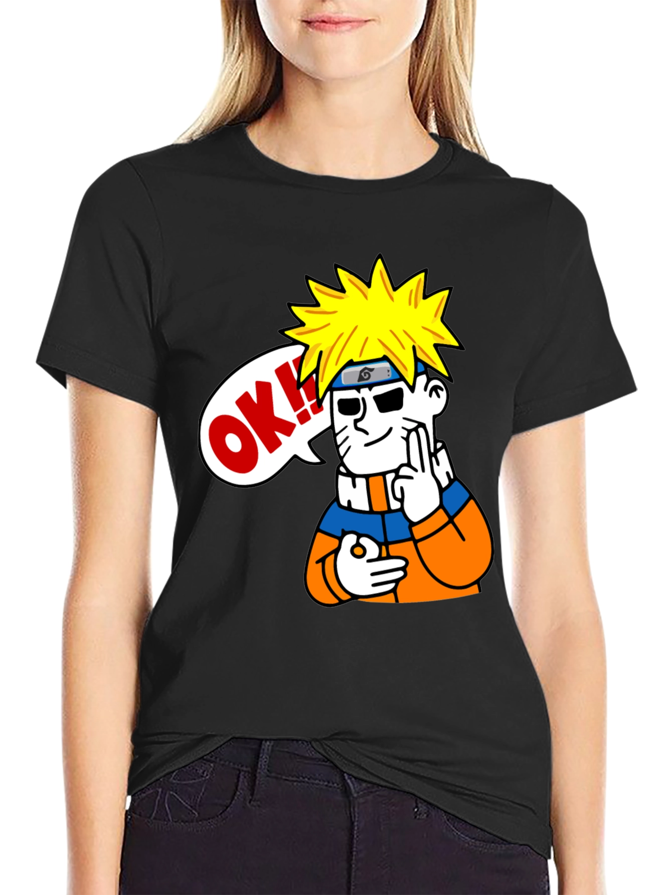 Naruto OK Black T-Shirt