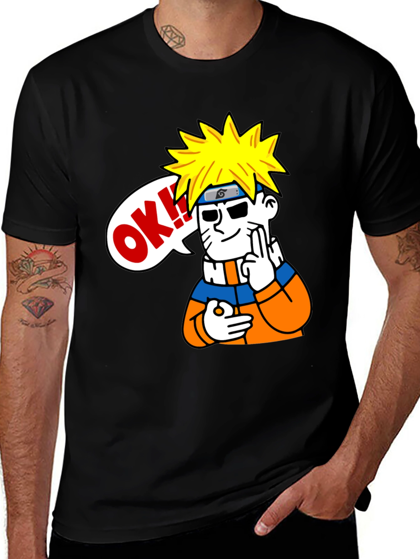 Naruto OK Black T-Shirt