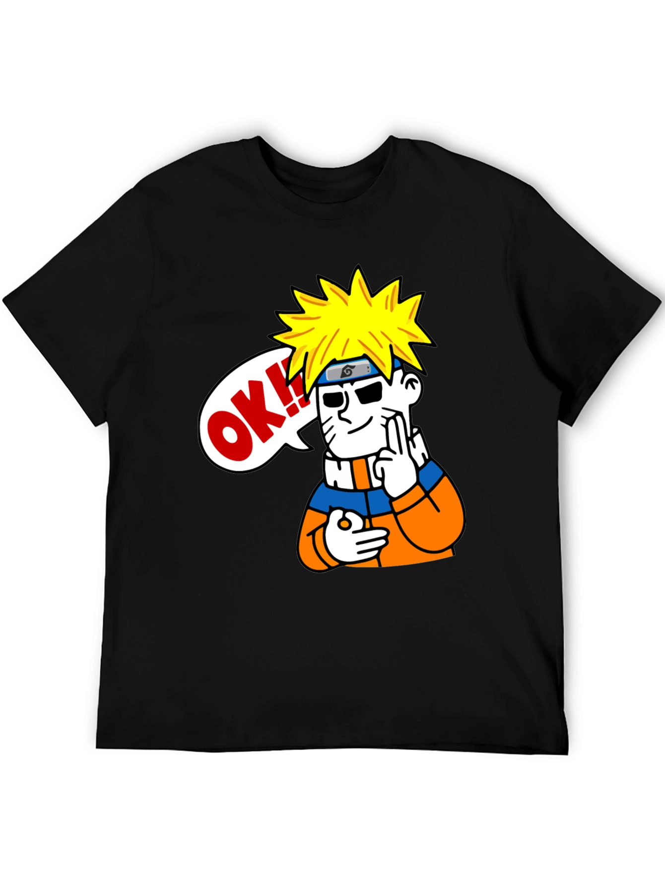 Naruto OK Black T-Shirt