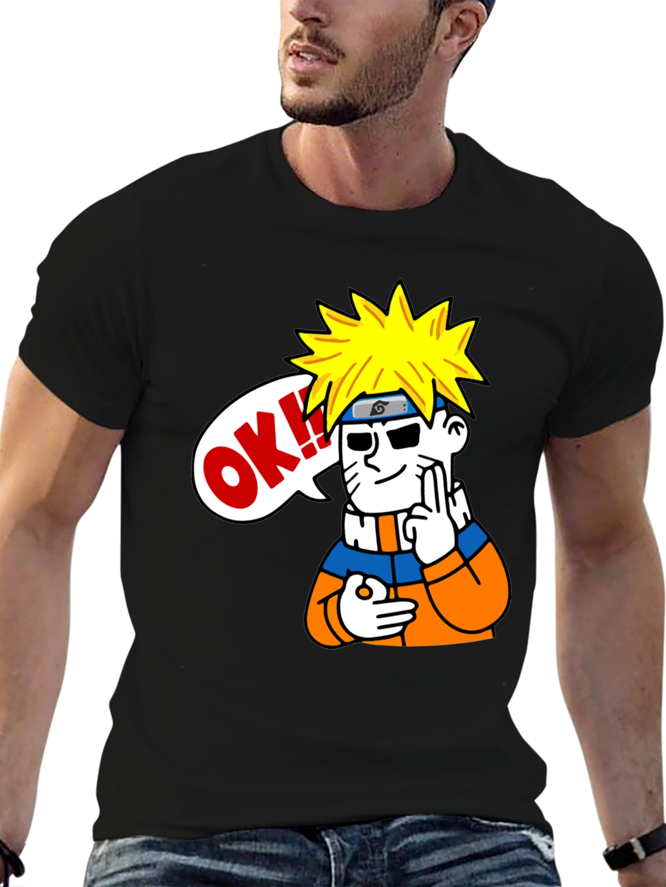 Naruto OK Black T-Shirt