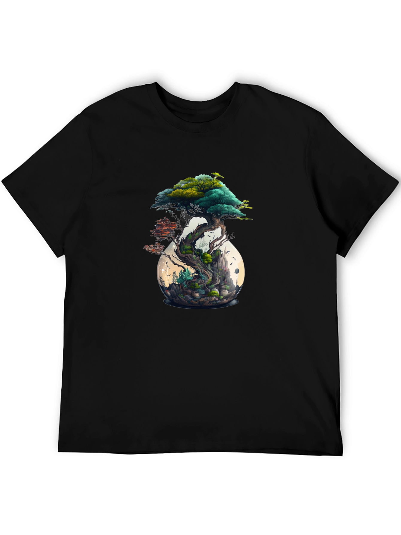 Bonsai Tree Terrarium Graphic Tee - Nature Inspired Style