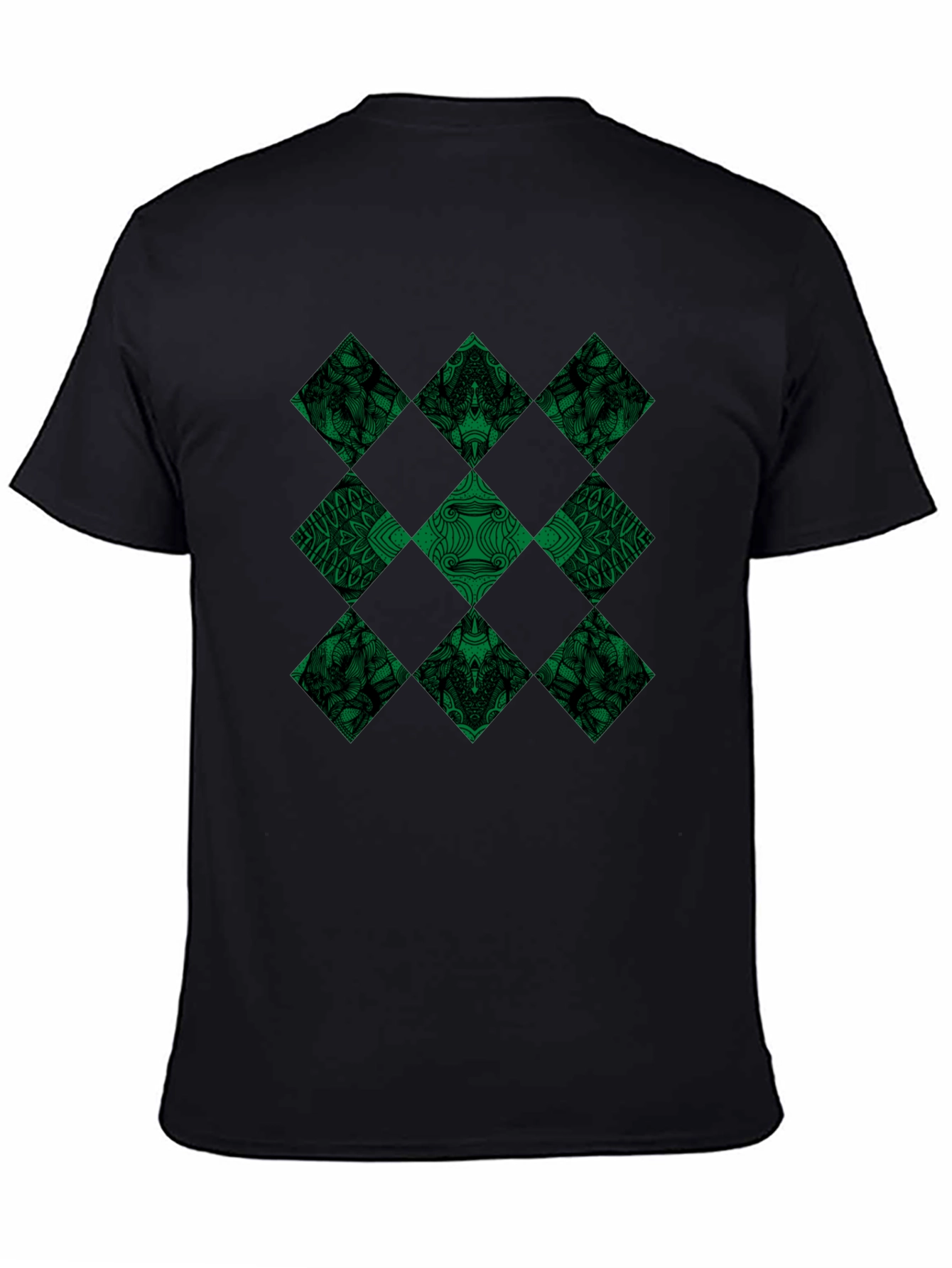 Diamond Pattern Black T-Shirt