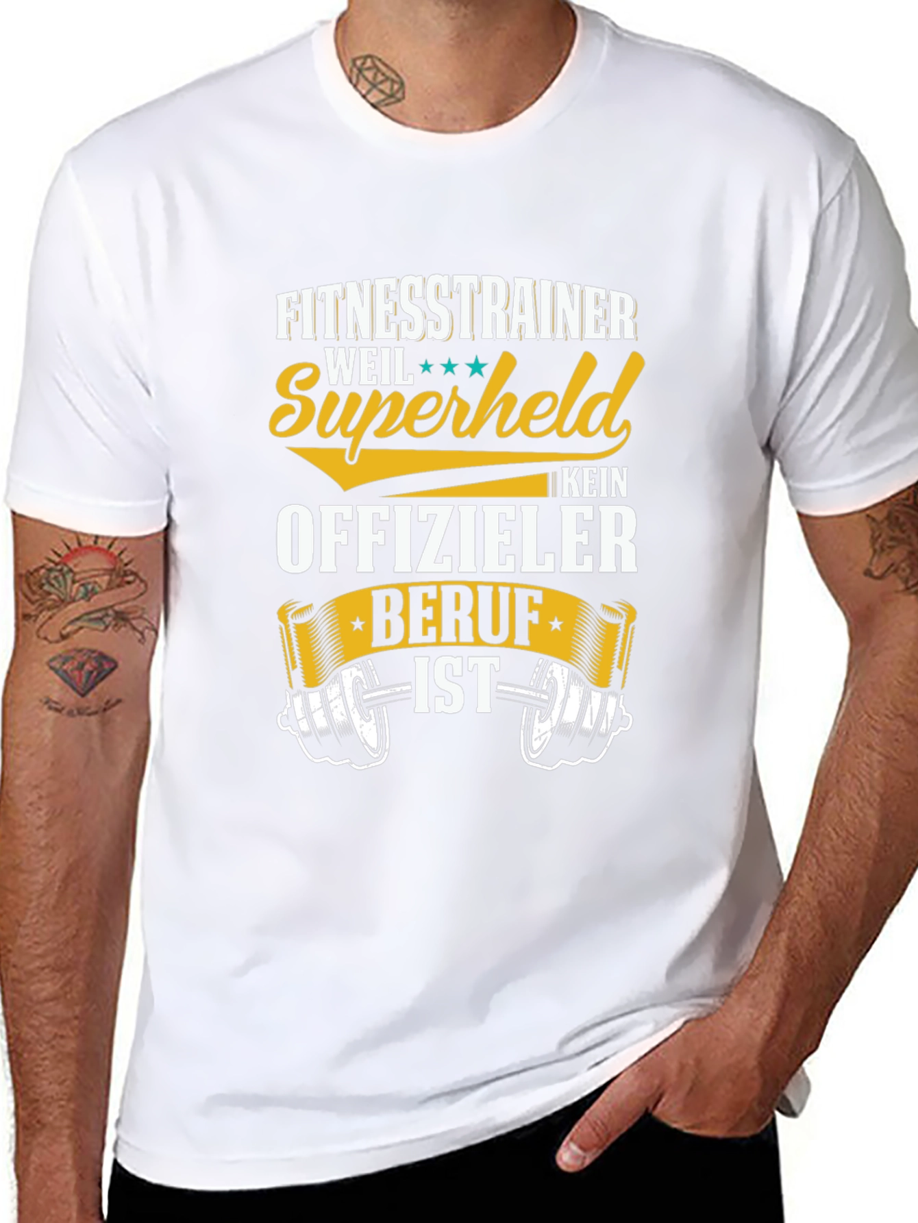 Fitness Trainer Superheld T-Shirt