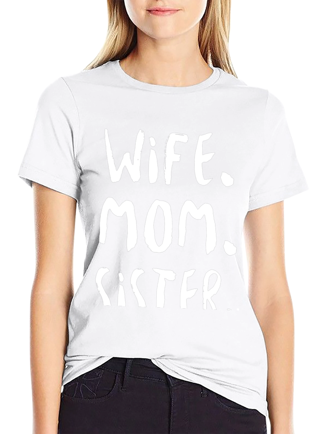 Wife Mom Sister Graphic Tee - Black T-Shirt