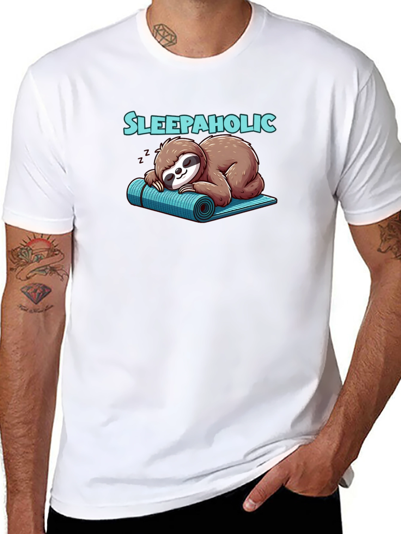 Sleepaholic Sloth Graphic Tee - Cozy & Comfy