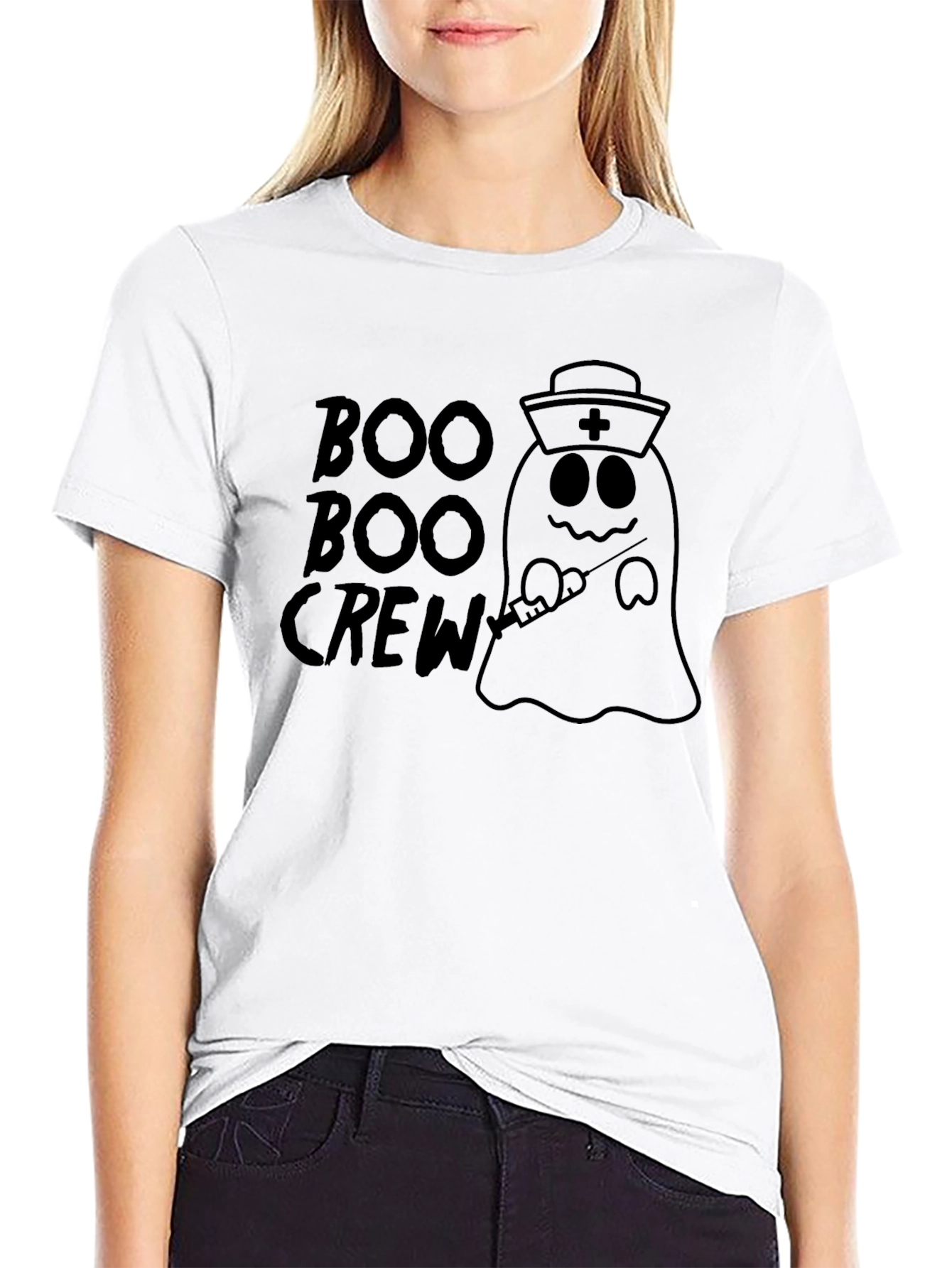 Boo Boo Crew Halloween Nurse Ghost T-Shirt