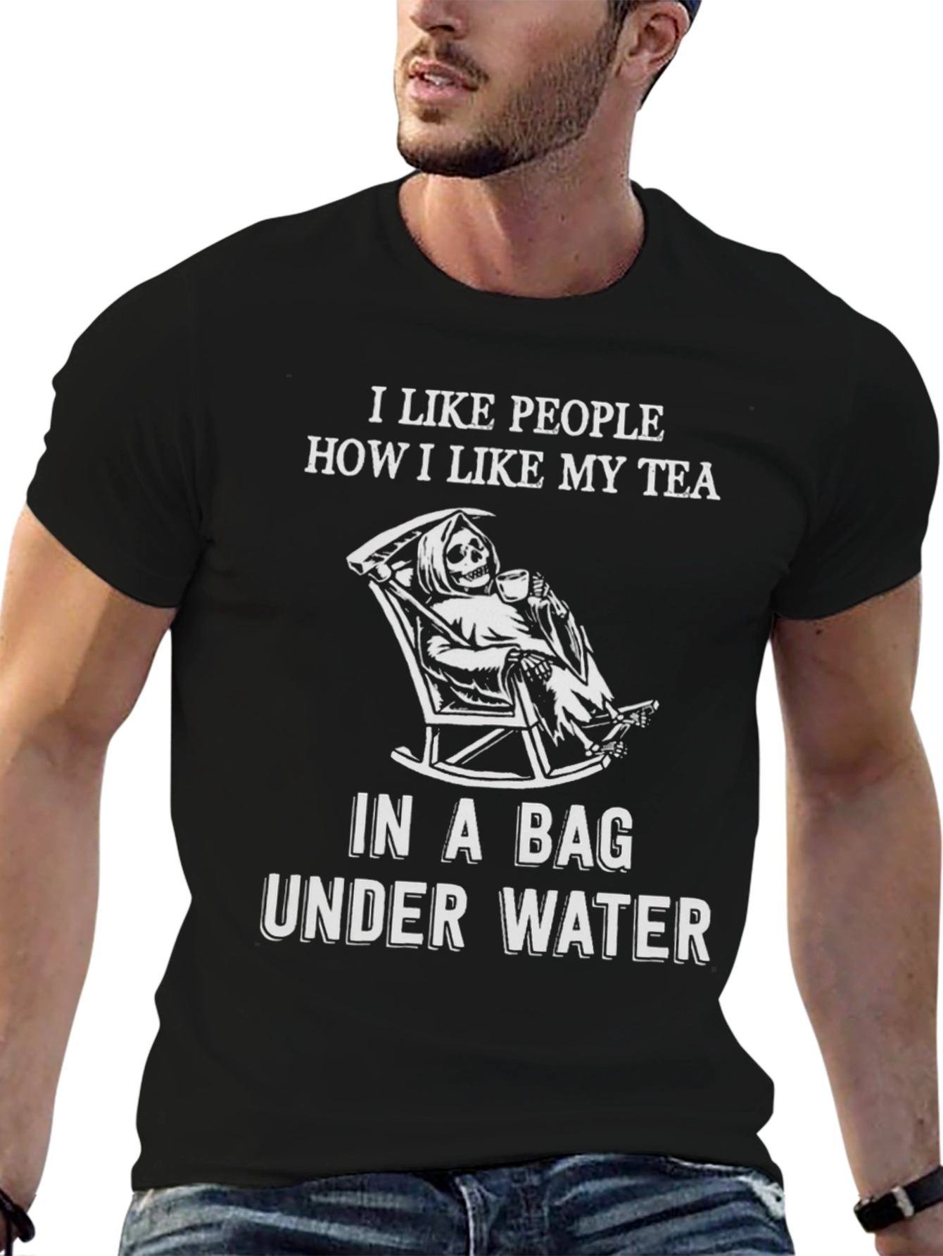 Humorous Grim Reaper Tea T-Shirt