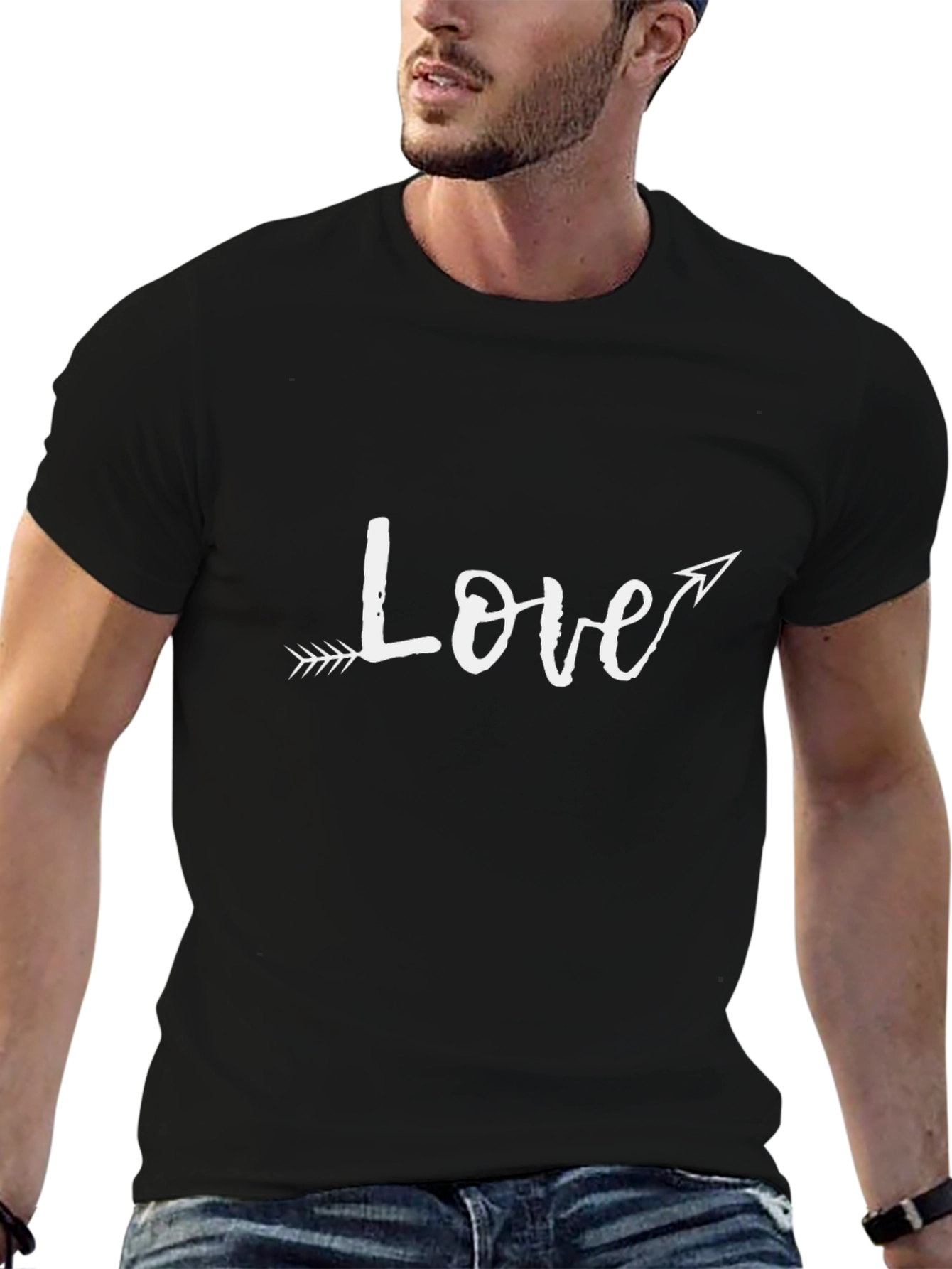 Love Arrow Graphic Black T-Shirt
