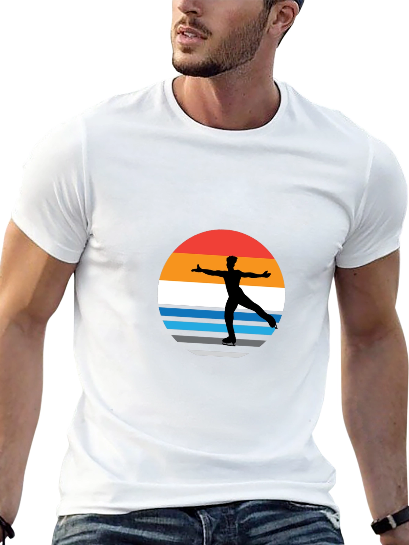 Figure Skater Retro Sunset Graphic Tee
