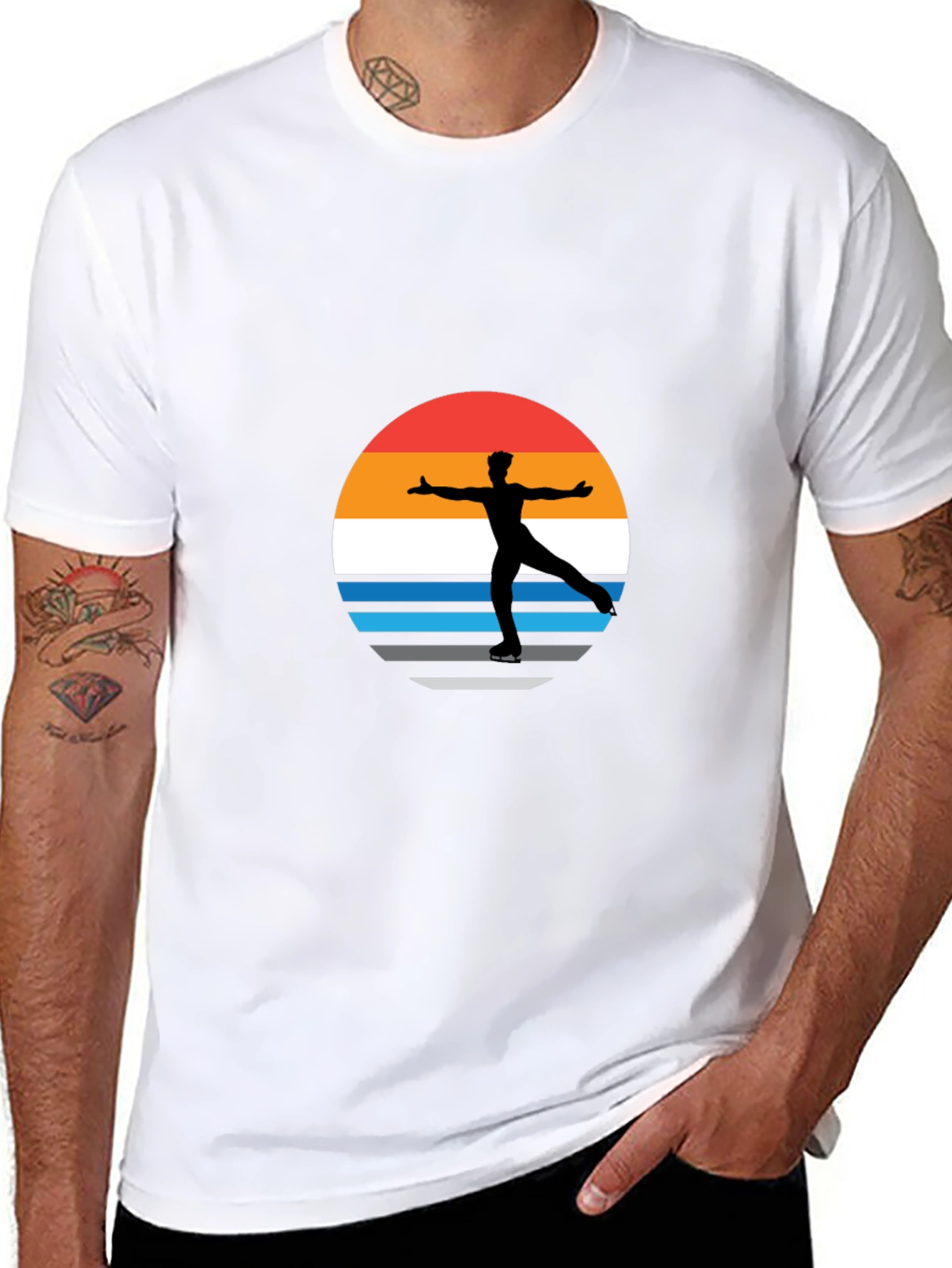 Figure Skater Retro Sunset Graphic Tee