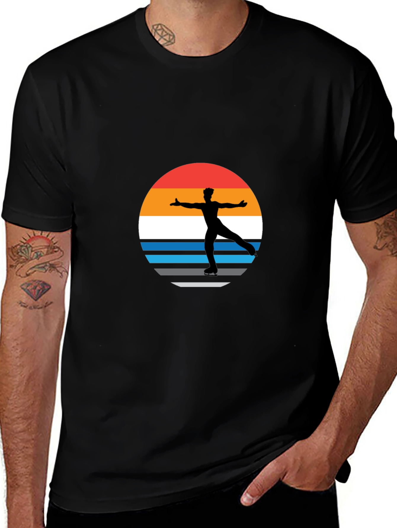 Figure Skater Retro Sunset Graphic Tee