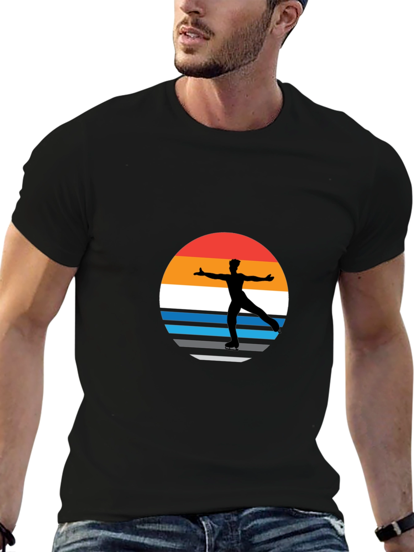 Figure Skater Retro Sunset Graphic Tee