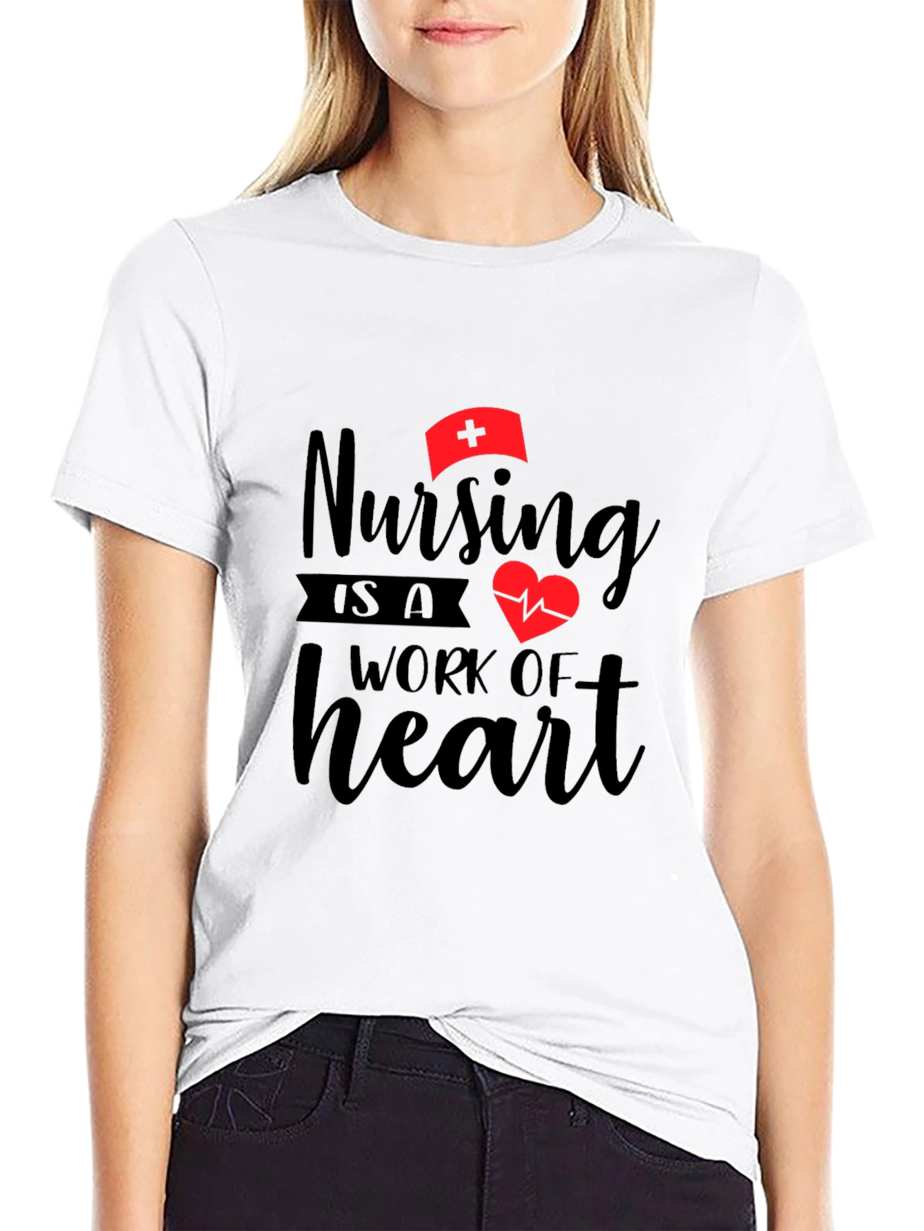 Nursing is a Work of Heart Graphic T-Shirt