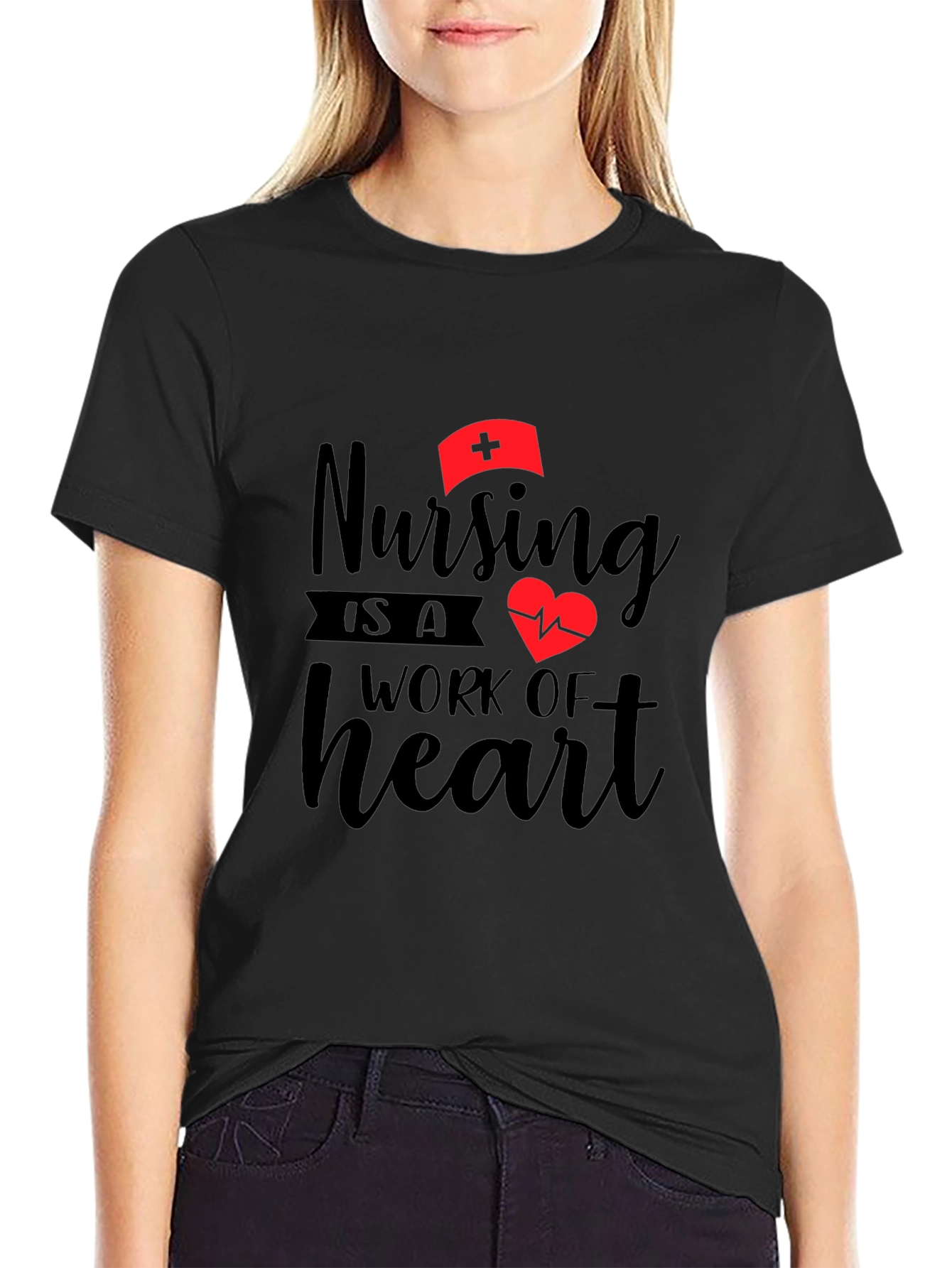 Nursing is a Work of Heart Graphic T-Shirt