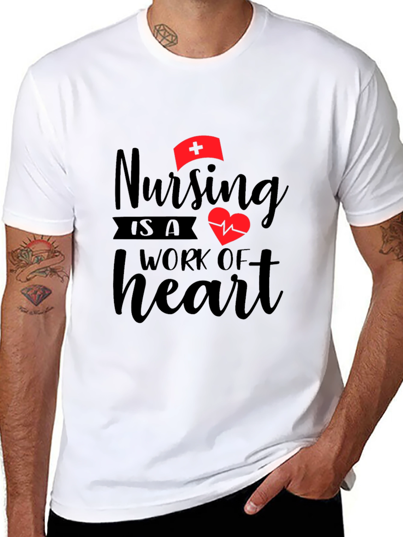 Nursing is a Work of Heart Graphic T-Shirt