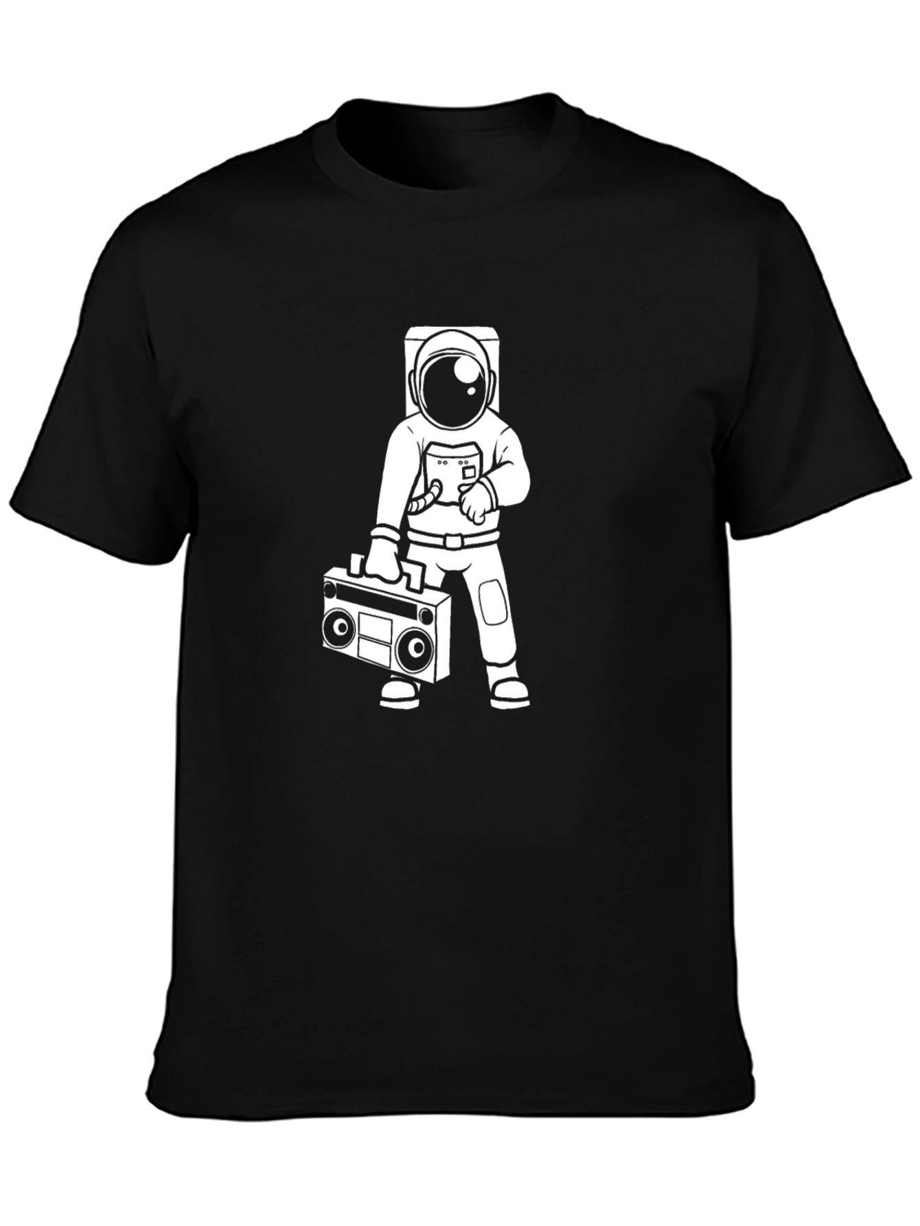 Astronaut Boombox Graphic Tee - Black