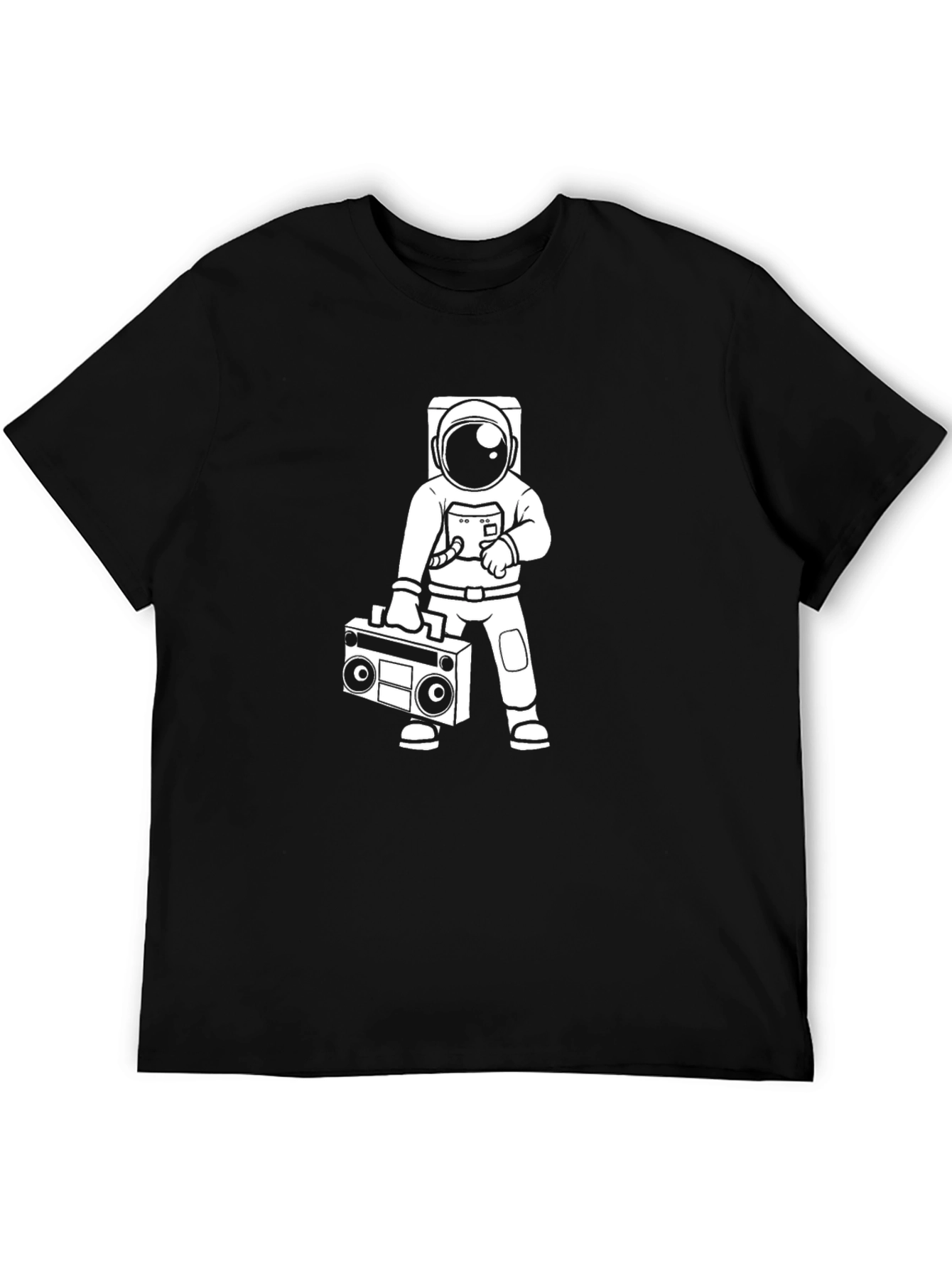 Astronaut Boombox Graphic Tee - Black