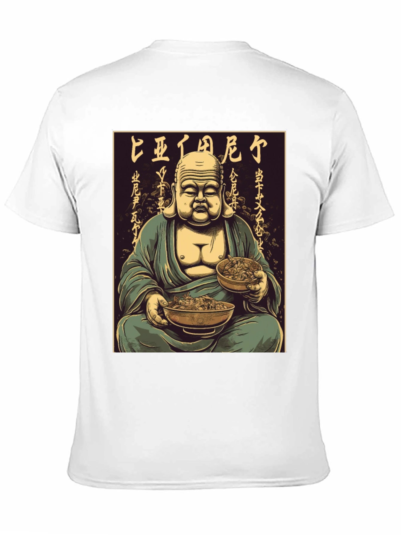 Buddha Bowl T-Shirt - Meditating Monk Graphic Tee