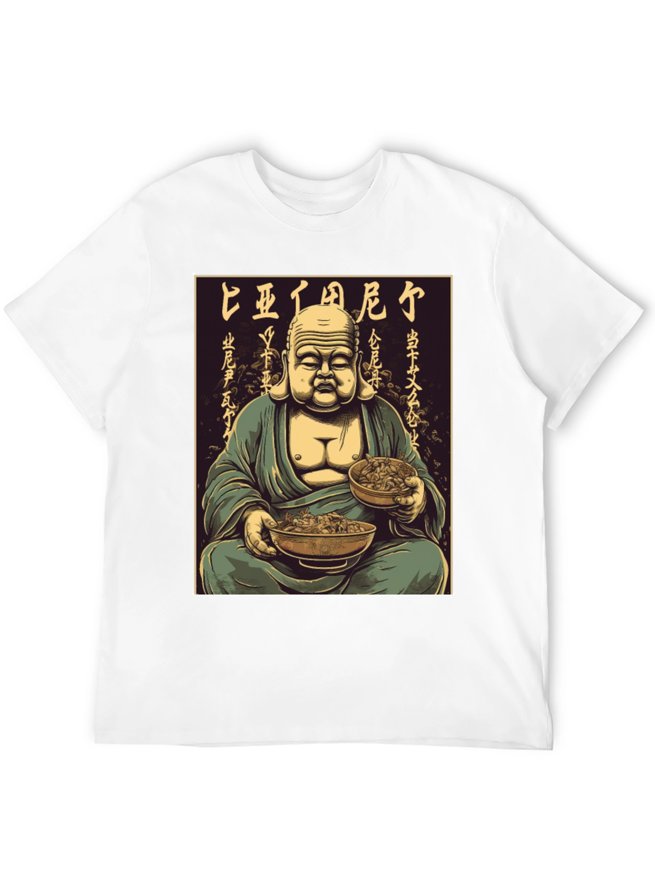 Buddha Bowl T-Shirt - Meditating Monk Graphic Tee