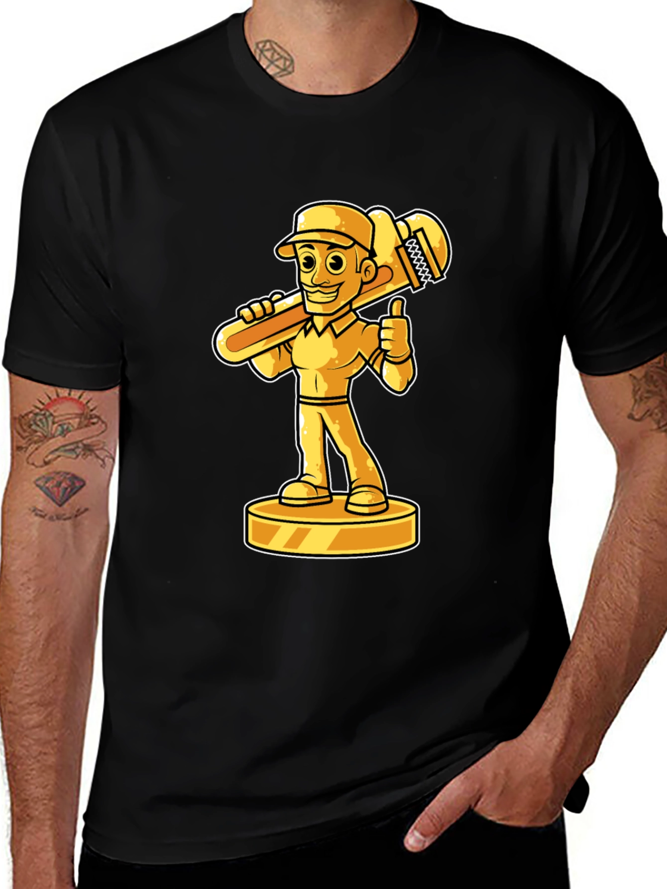 Plumber Cartoon Graphic Tee