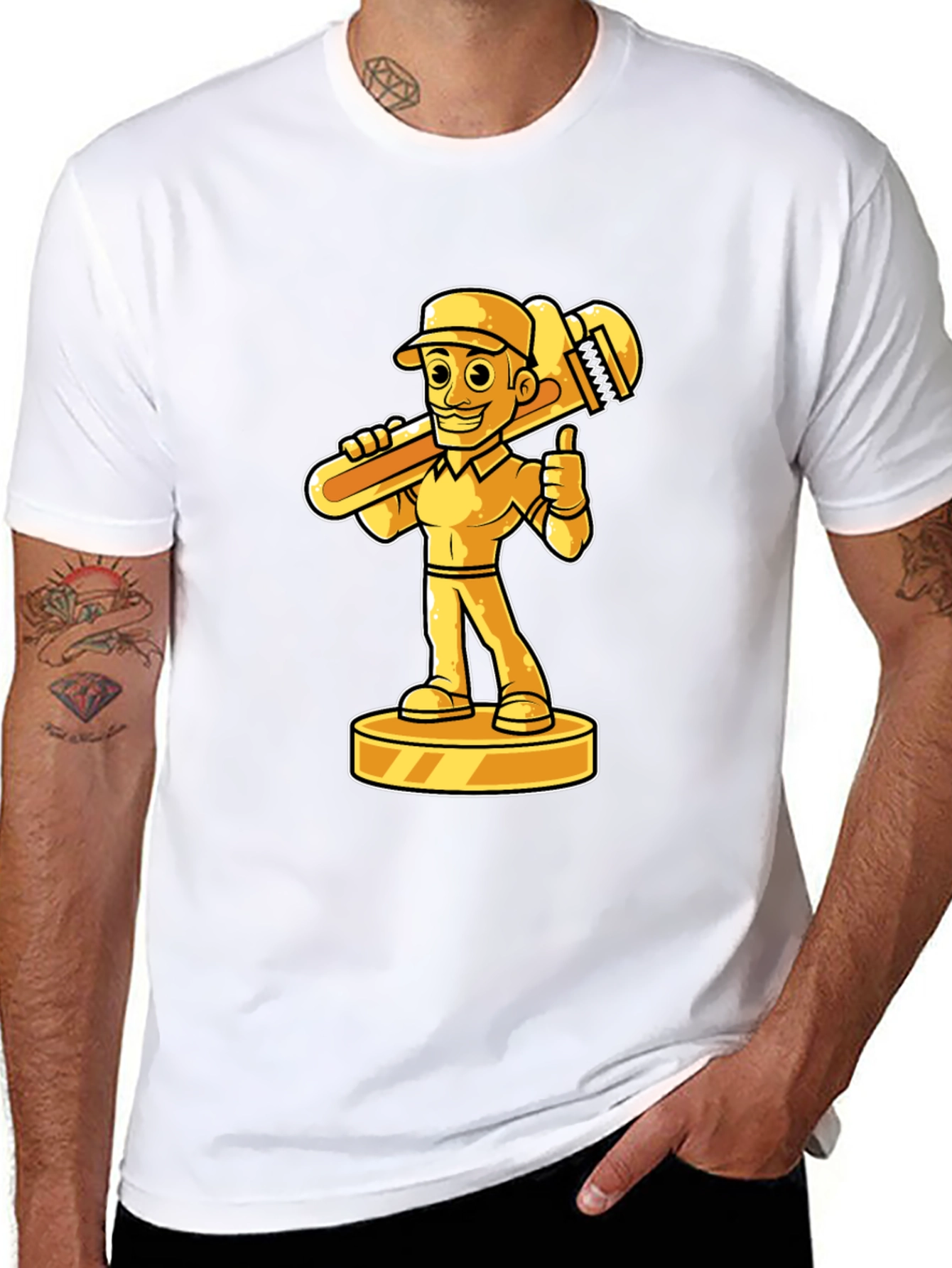 Plumber Cartoon Graphic Tee