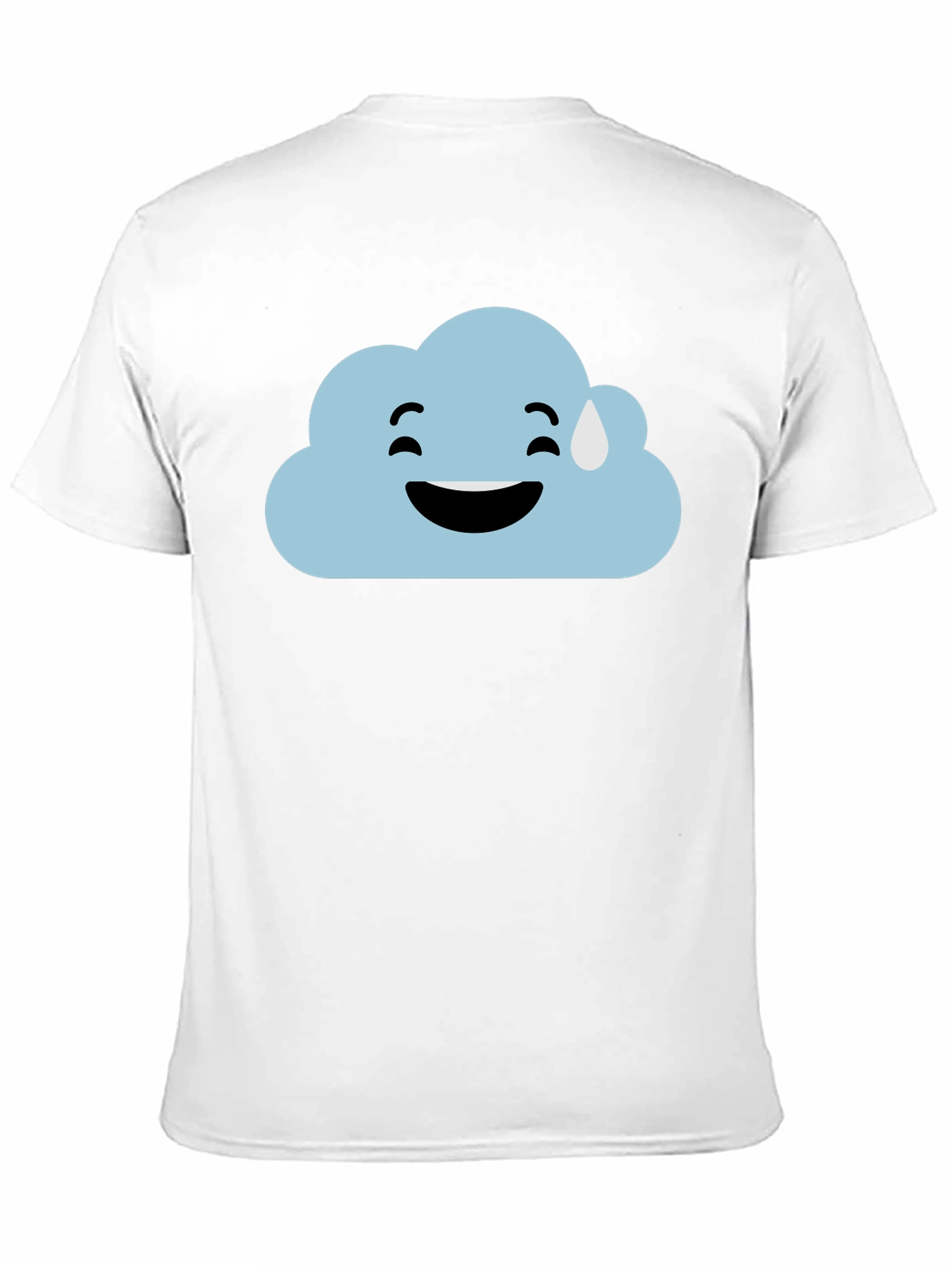 Cloud Emoji Graphic Tee - Black Cotton T-Shirt