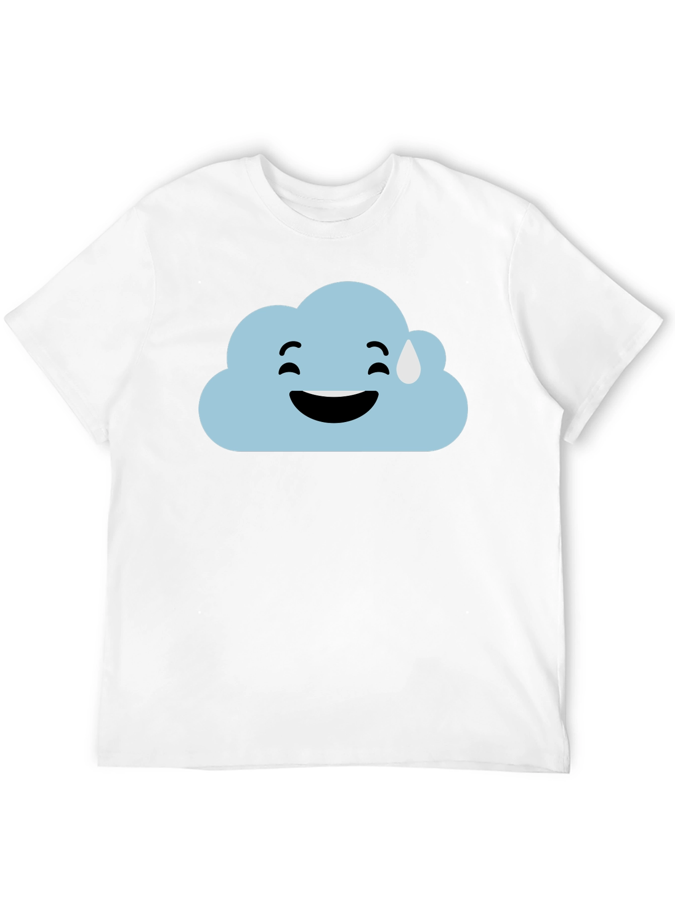 Cloud Emoji Graphic Tee - Black Cotton T-Shirt