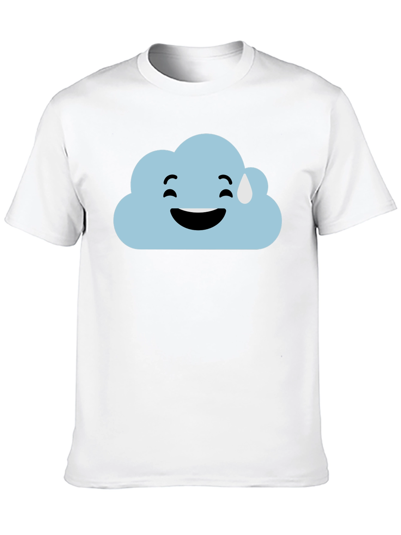 Cloud Emoji Graphic Tee - Black Cotton T-Shirt