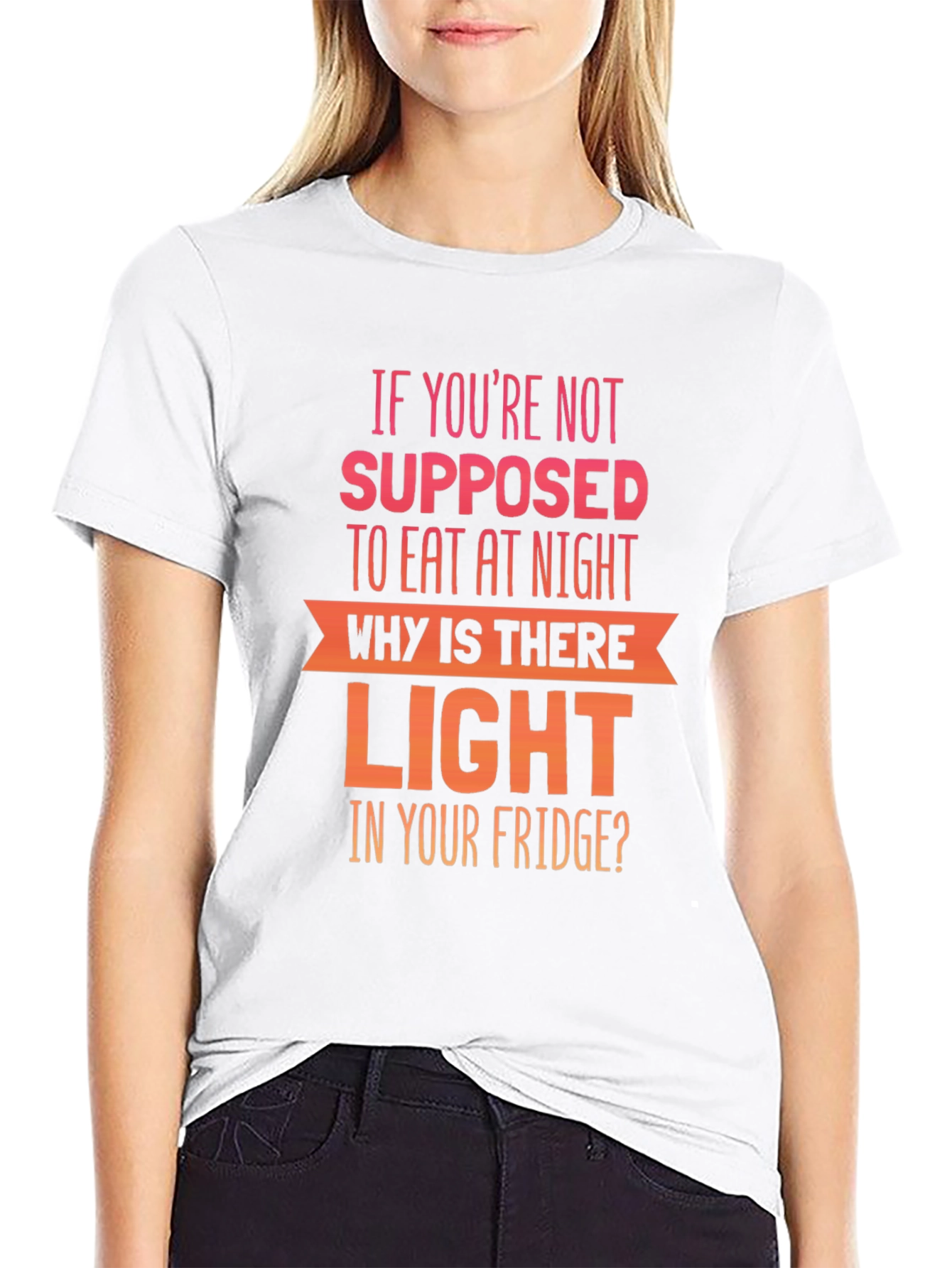 Funny Night Eating T-Shirt - Fridge Light Humor