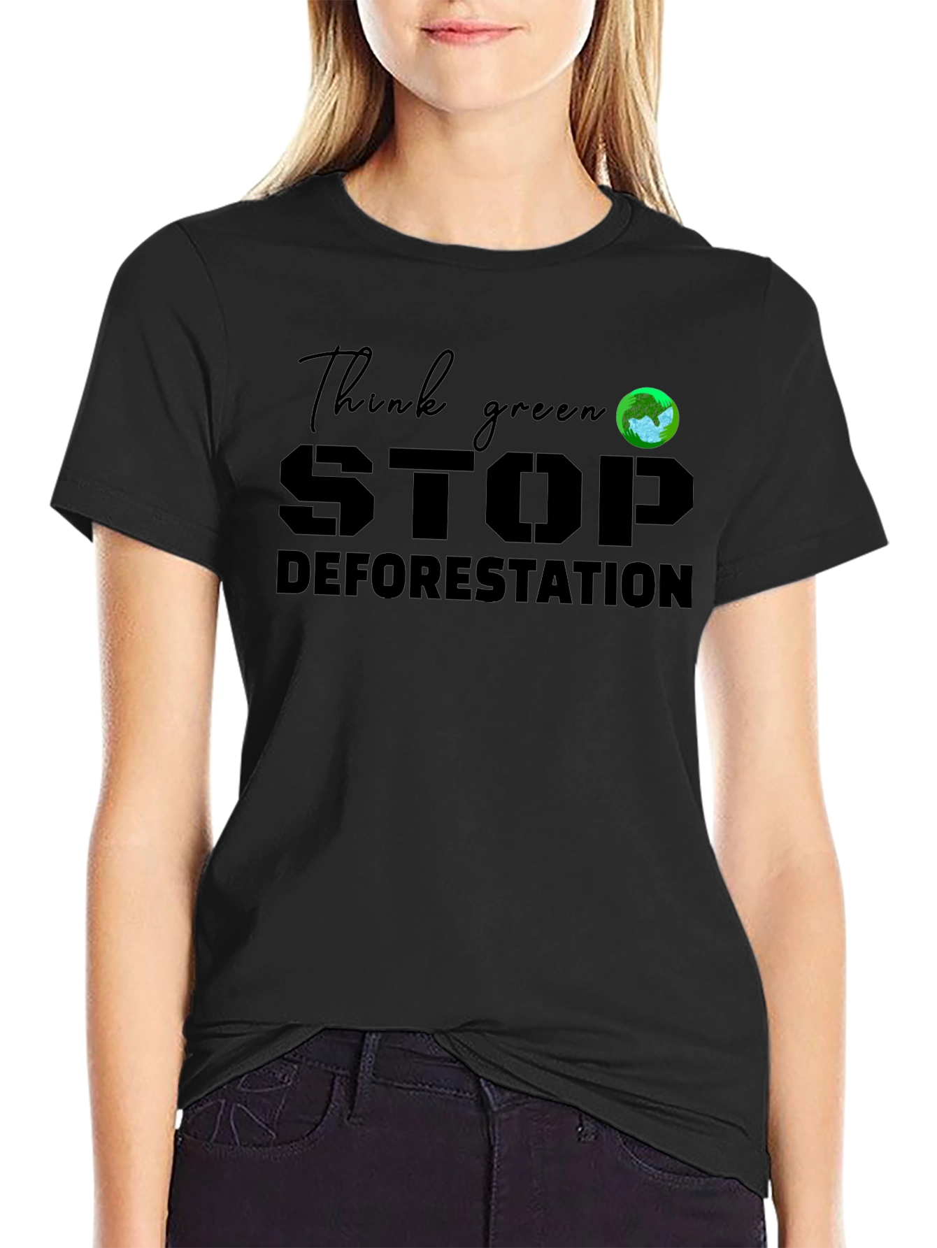 Think Green Stop Deforestation Graphic Tee
