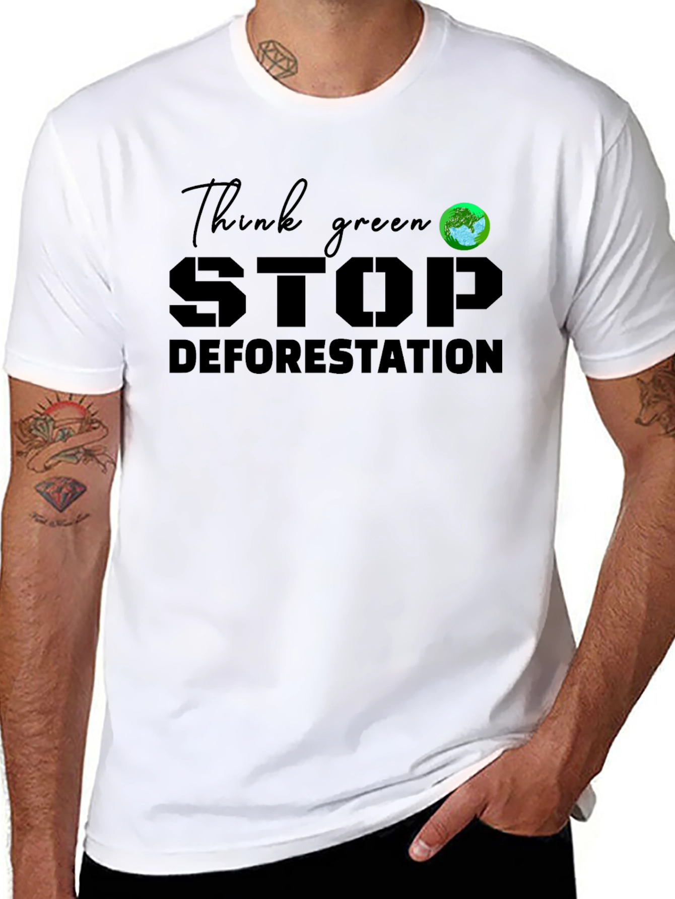 Think Green Stop Deforestation Graphic Tee