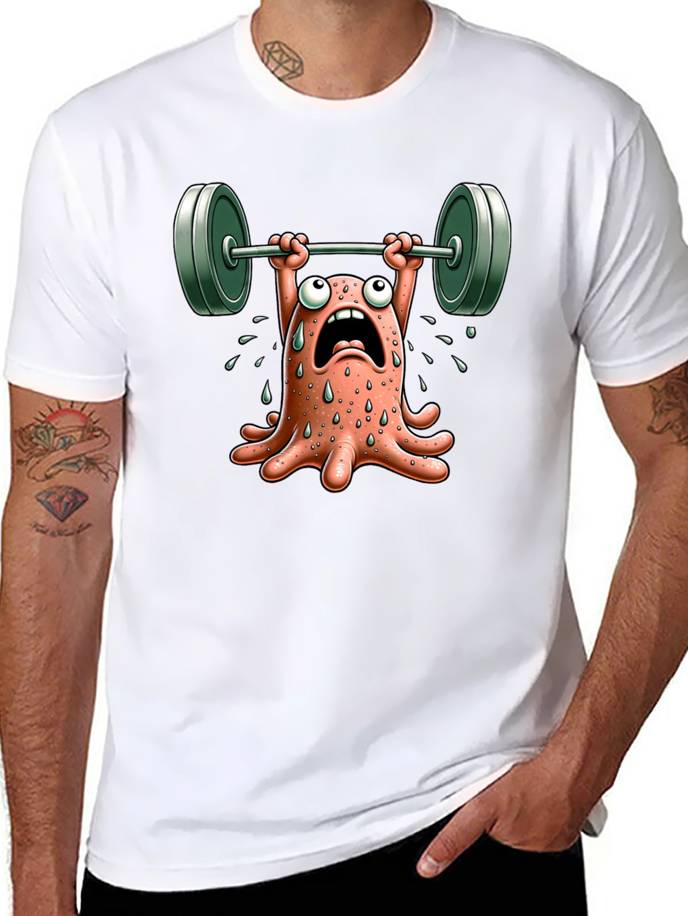 Weightlifting Octopus Graphic T-Shirt - Black