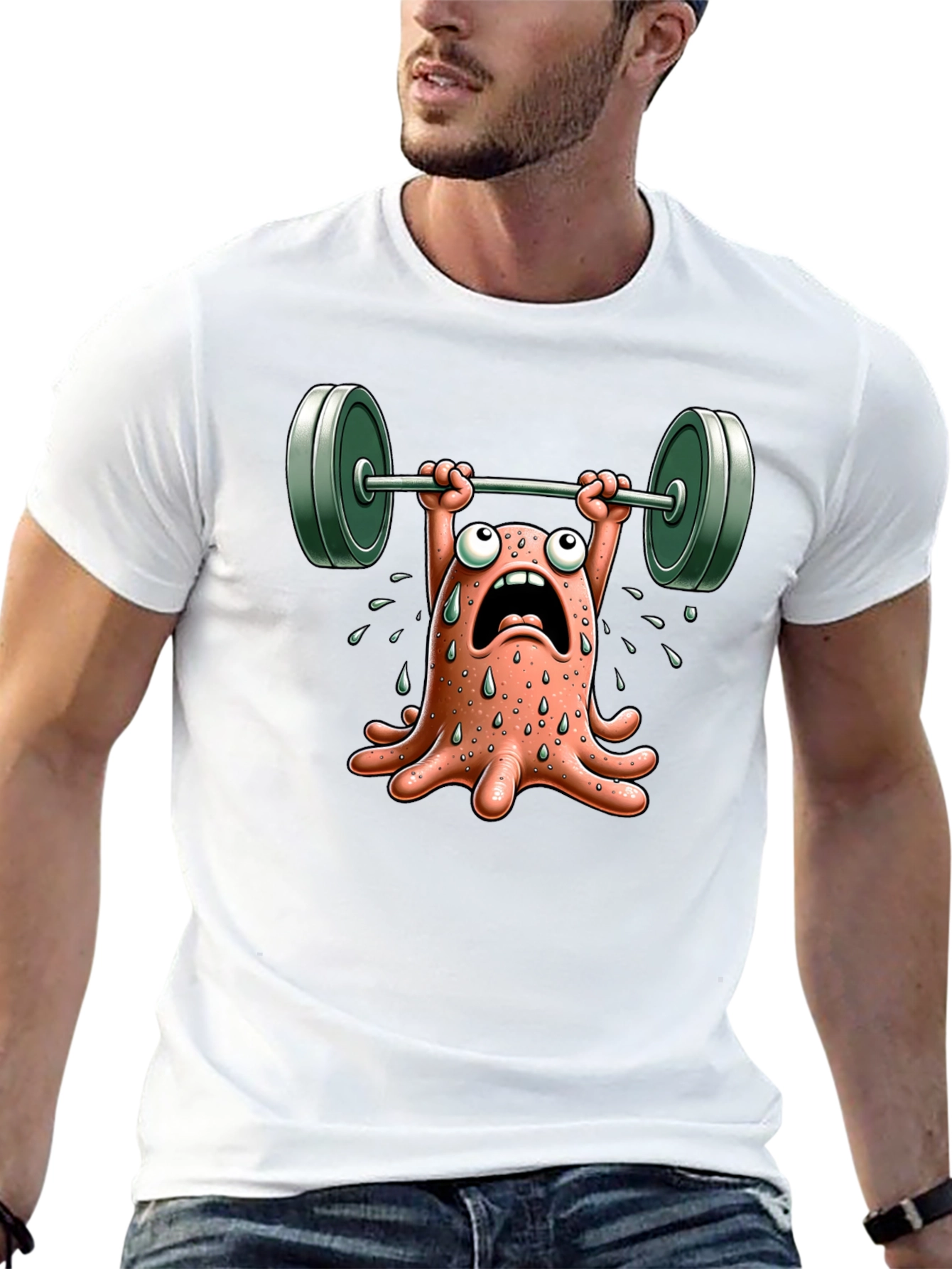 Weightlifting Octopus Graphic T-Shirt - Black