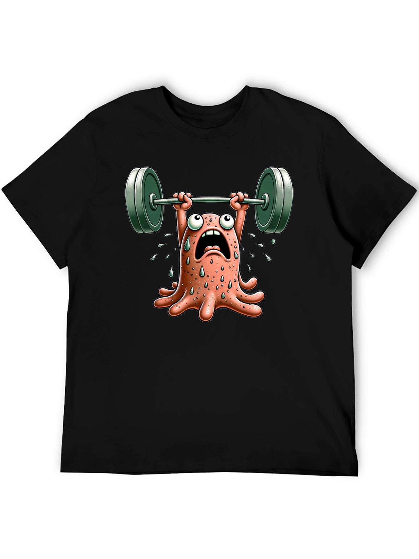 Weightlifting Octopus Graphic T-Shirt - Black