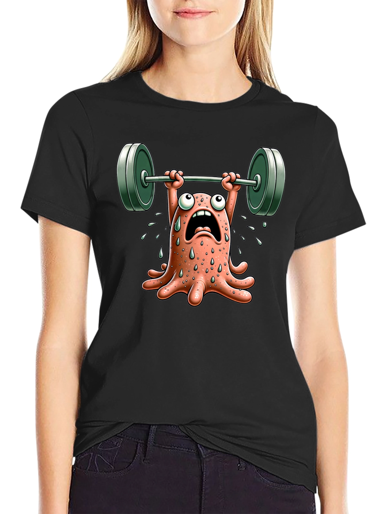 Weightlifting Octopus Graphic T-Shirt - Black