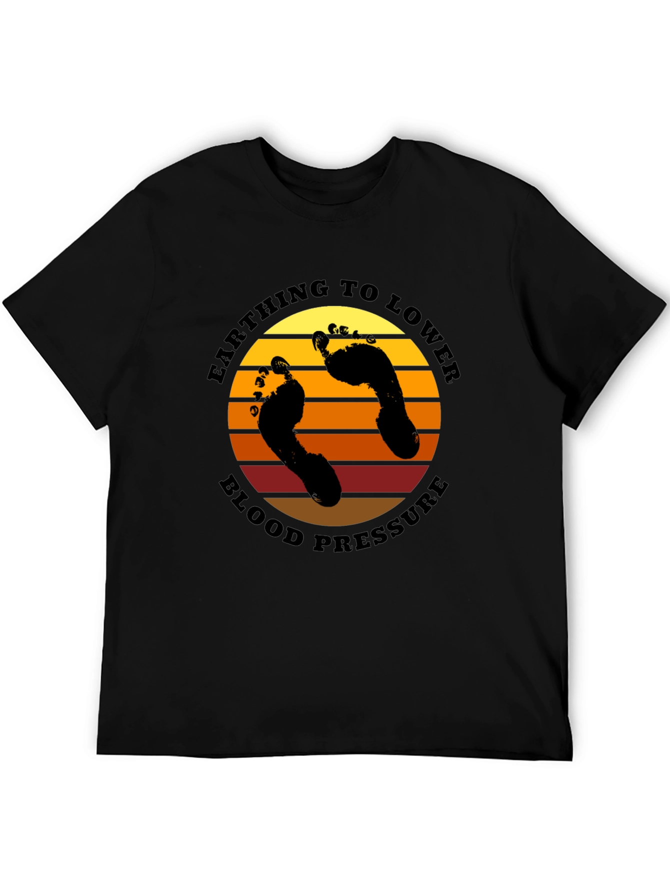 Earthing to Lower Blood Pressure Black T-Shirt