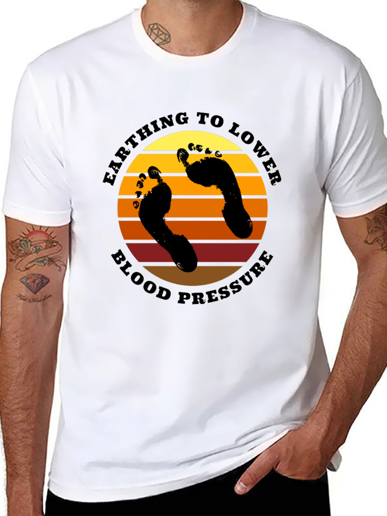 Earthing to Lower Blood Pressure Black T-Shirt