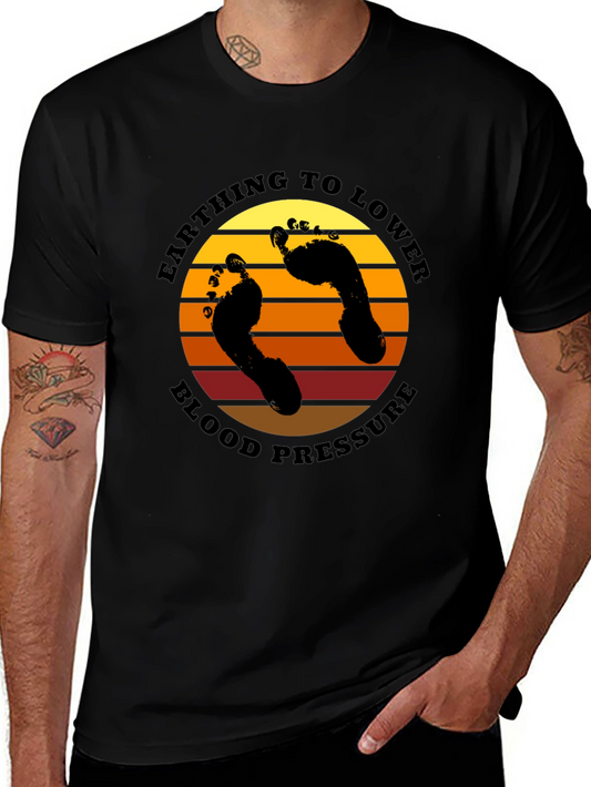 Earthing to Lower Blood Pressure Black T-Shirt