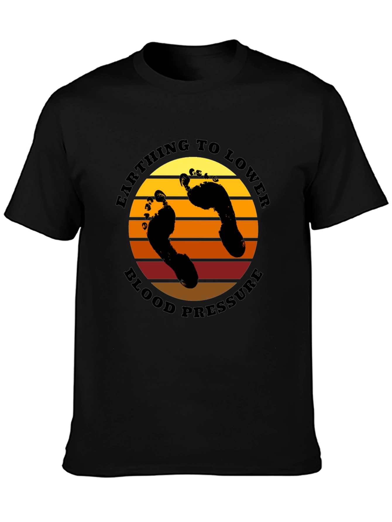 Earthing to Lower Blood Pressure Black T-Shirt
