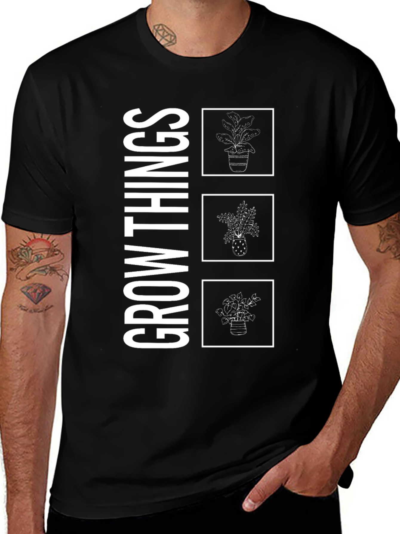 Grow Things Black Graphic Tee