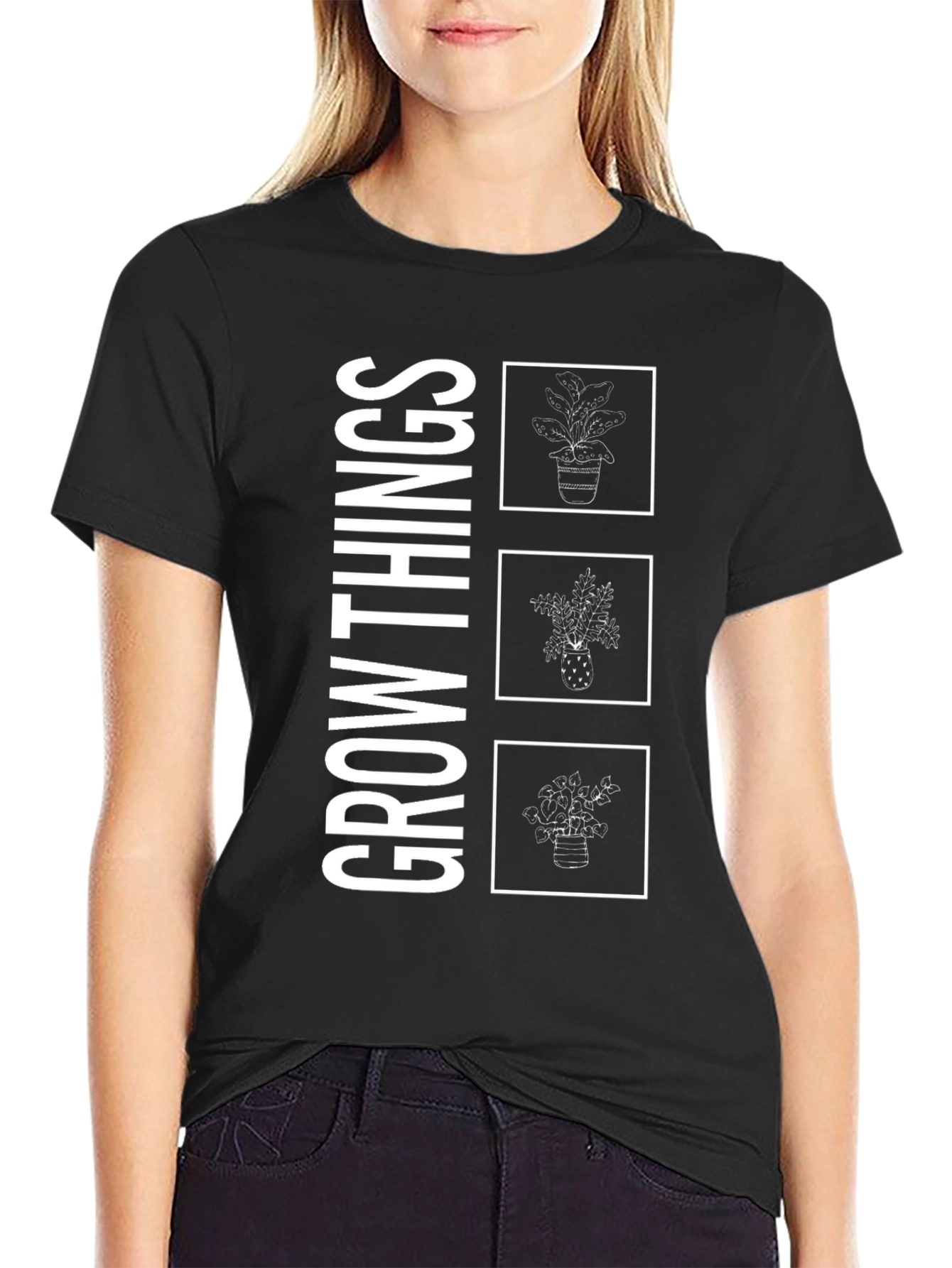 Grow Things Black Graphic Tee